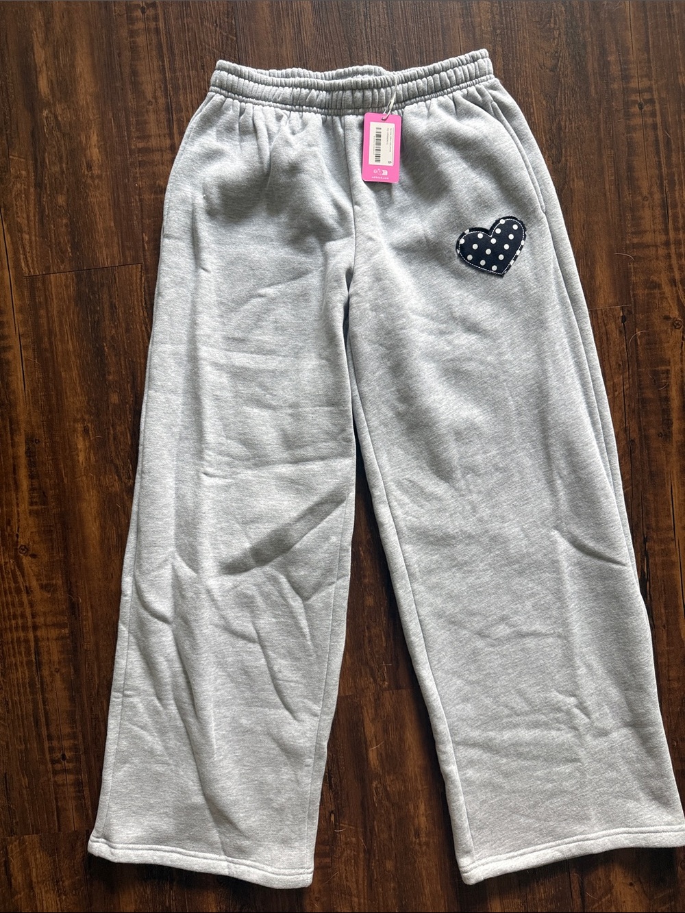 Edikted Gray Melange Sweatpants with Pink Tag